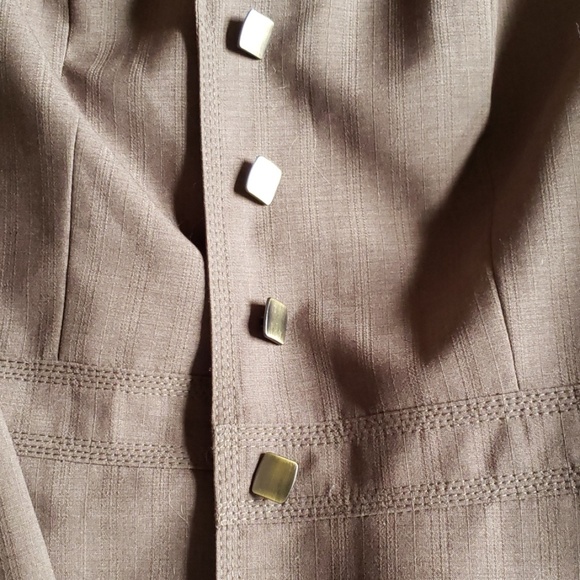 NWT Kasper Sz 8 olive green/brown pantsuit - Picture 2 of 7